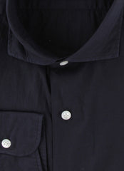 $375 Barba Napoli Dark Blue Solid Shirt - Extra Slim - (BN916253) - Parent