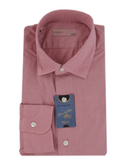 $375 Barba Napoli Pink Solid Cotton Shirt - Extra Slim - 15.5/39 - (BN1152612)