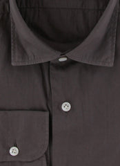 $375 Barba Napoli Gray Solid Cotton Shirt - Extra Slim - (BN916252) - Parent