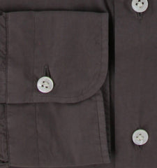 $375 Barba Napoli Gray Solid Cotton Shirt - Extra Slim - (BN916252) - Parent