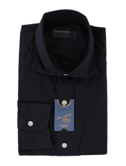 $375 Barba Napoli Dark Blue Solid Shirt - Extra Slim - 15.5/39 - (BN916254)