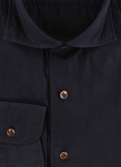 $375 Barba Napoli Navy Blue Cotton Shirt - Extra Slim - (BN924251) - Parent