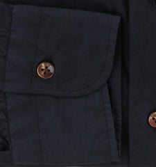 $375 Barba Napoli Navy Blue Cotton Shirt - Extra Slim - (BN924251) - Parent