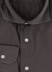 $375 Barba Napoli Gray Solid Cotton Shirt - Extra Slim - (BN916251) - Parent