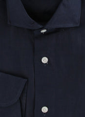 $375 Barba Napoli Dark Blue Solid Shirt - Extra Slim - (BN9162514) - Parent