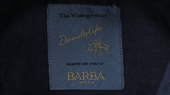 $375 Barba Napoli Navy Blue Linen Shirt - Extra Slim - (BN924254) - Parent