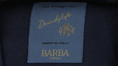 $375 Barba Napoli Dark Blue Linen Shirt - Extra Slim - (BN115269) - Parent
