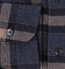 $375 Barba Napoli Blue Plaid Cotton Shirt - Extra Slim - (BN916258) - Parent