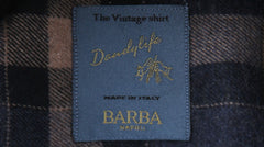 $375 Barba Napoli Blue Plaid Cotton Shirt - Extra Slim - (BN916258) - Parent