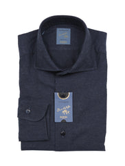 Barba Napoli Dark Blue Cotton Shirt - Extra Slim - 15/38 - (BN11122213)