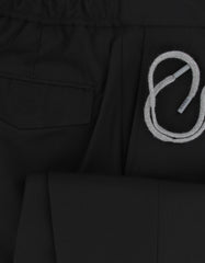 $450 Barba Napoli Black Solid Wool Blend Pants - Slim - (BN63267) - Parent