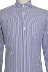 Barba Napoli Blue Striped Cotton Shirt - Extra Slim - (BN330236) - Parent