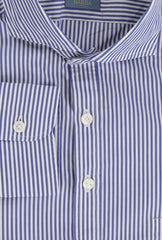 Barba Napoli Blue Striped Cotton Shirt - Extra Slim - (BN330236) - Parent