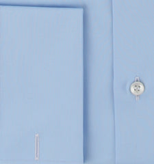 $925 Brioni Light Blue Solid Cotton Shirt - Slim - (BR821253) - Parent