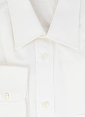 $550 Brioni White Solid Cotton Shirt - Slim - (BR552613) - Parent