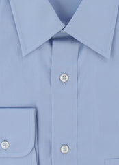 $925 Brioni Light Blue Solid Cotton Shirt - Slim - (BR8212510) - Parent