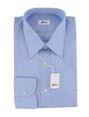 $925 Brioni Light Blue Solid Cotton Shirt - Slim - 15.75/40 - (BR821254)