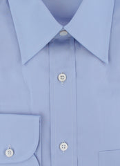 $925 Brioni Light Blue Solid Cotton Shirt - Slim - (BR821254) - Parent