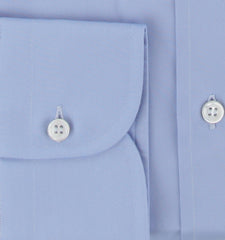 $925 Brioni Light Blue Solid Cotton Shirt - Slim - (BR821254) - Parent