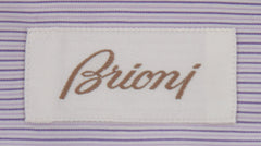$800 Brioni Purple Striped Cotton Blend Shirt - Slim - (BR619255) - Parent