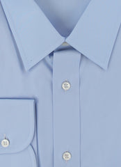 $800 Brioni Light Blue Solid Cotton Shirt - Slim - (BR821259) - Parent