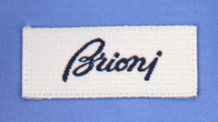 $800 Brioni Blue Solid Cotton Shirt - Slim - (BR821255) - Parent