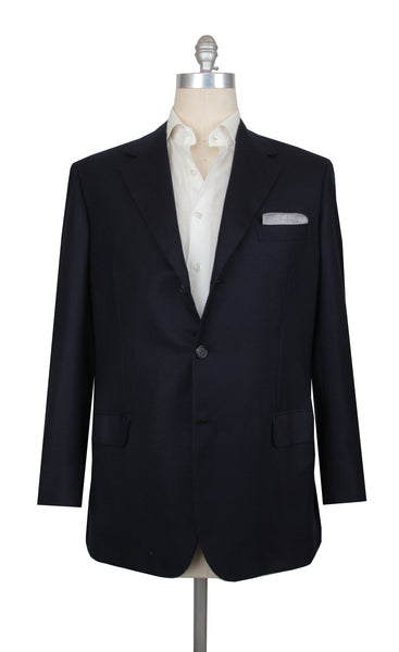$8700 Brioni Dark Blue Cashmere Solid Sportcoat - (BR57257) - Parent