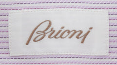 $800 Brioni Lavender Purple Striped Cotton Shirt - Slim - (BR125254) - Parent