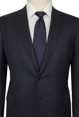 $7800 Brioni Dark Blue Wool Striped Suit - (BR712251) - Parent