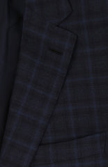 $7200 Brioni Navy Blue Wool Plaid Sportcoat - (BR57254) - Parent