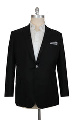 $6300 Brioni Black Wool Solid Sportcoat - 48/58 - (BR314262)