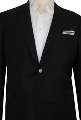 $6300 Brioni Black Wool Solid Sportcoat - (BR314262) - Parent