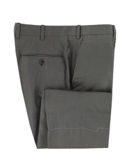 $995 Brioni Olive Green Solid Cotton Pants - Slim - 42/58 - (BR1016252)