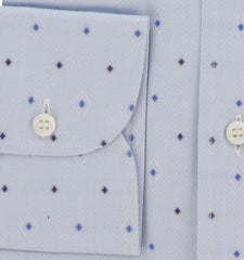 $550 Brioni Light Blue Fancy Cotton Shirt - Slim - (BR125253) - Parent
