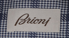 $800 Brioni Blue Plaid Cotton Shirt - Slim - (BR55269) - Parent
