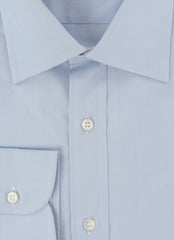 $925 Brioni Light Blue Solid Cotton Shirt - Slim - (BR8212511) - Parent