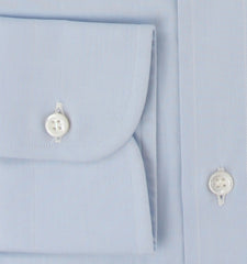 $925 Brioni Light Blue Solid Cotton Shirt - Slim - (BR8212511) - Parent