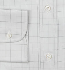 Brioni Light Gray Window Pane Cotton Shirt - Slim - (BR8112211) - Parent