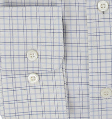 $550 Brioni Blue Plaid Cotton Shirt - Slim - (BR821251) - Parent