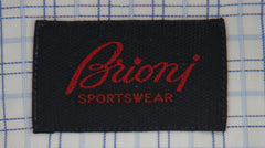 $550 Brioni Blue Plaid Cotton Shirt - Slim - (BR821251) - Parent