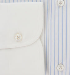 Brioni Light Blue Striped Cotton Shirt - Slim - (BR37244) - Parent