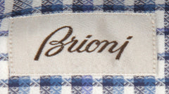 $800 Brioni Blue Plaid Cotton Shirt - Slim - (BR619258) - Parent