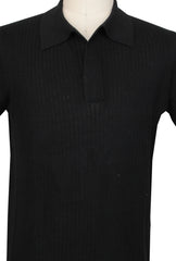 $1550 Brioni Black Solid Cotton Blend Polo - (BR512261) - Parent