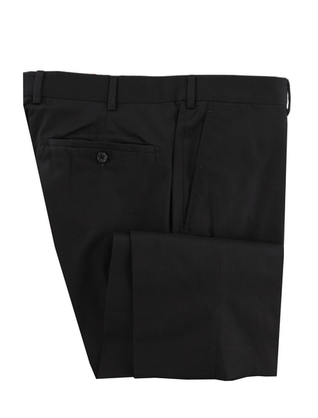 $500 Belvest Black Solid Cotton Pants - Slim - (BV1216251) - Parent