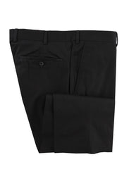 $500 Belvest Black Solid Cotton Pants - Slim - (BV1216251) - Parent