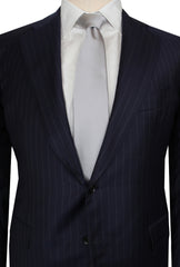 $7975 Cesare Attolini Dark Blue Wool Blend Striped Suit - (CA992612) - Parent