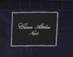 $7975 Cesare Attolini Dark Blue Wool Blend Striped Suit - (CA992612) - Parent