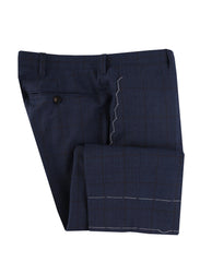 $7050 Cesare Attolini Navy Blue Super 130's Window Pane Suit - (CA99268) - Parent