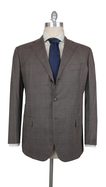 $8450 Cesare Attolini Brown Super 170's Plaid Suit - (CA424252) - Parent