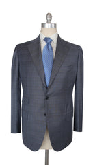 $8150 Imperfect Cesare Attolini Blue Super 170's Plaid Suit - 42/52 - (CA1021261)